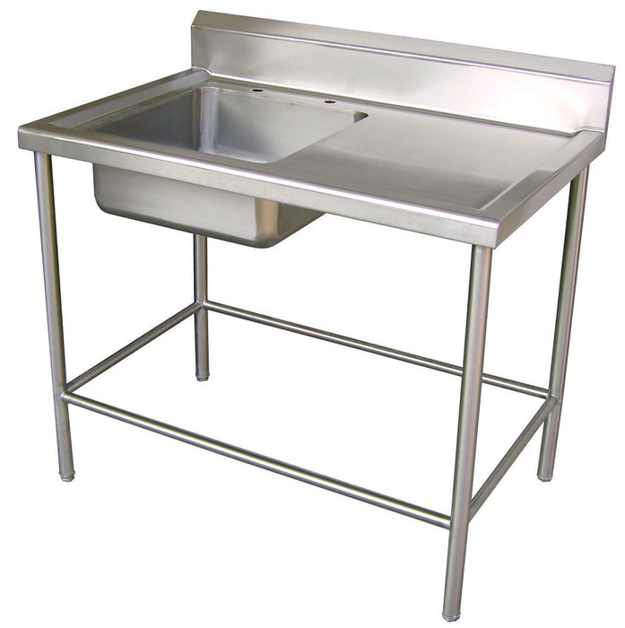 MESA A PARED CON 1 TARJA SIN ENTREPANO ACERO INOX 304 MEDIDAS FRENTE 250 FONDO 70 ALTO 90 cm