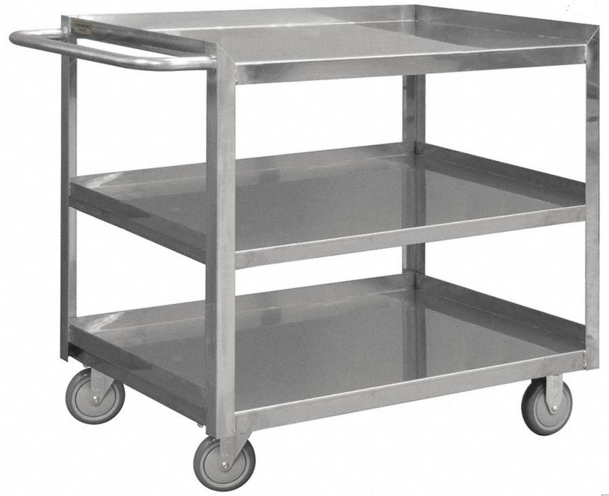 CARRO DE SERVICIO 3 NIVELES ACERO INOX 304 MEDIDAS FRENTE 90 FONDO 60 ALTO 90 cm