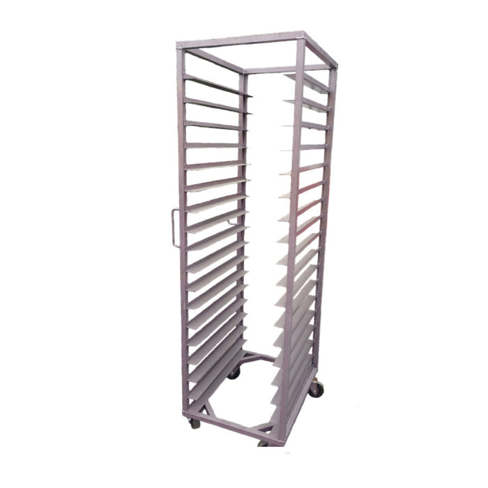 RACK PARA 18 CHAROLAS ACERO INOX 304 MEDIDAS FRENTE 45 FONDO 65 ALTO 180 cm