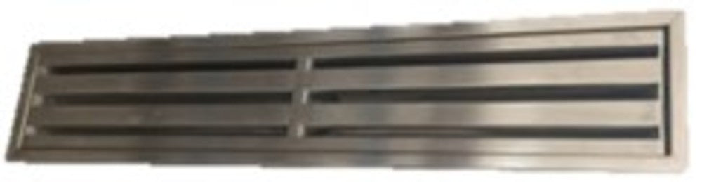 CHAROLA CON REJILLA DE PISO ACERO INOX 304 MEDIDAS FRENTE 120 FONDO 25 ALTO 7 cm