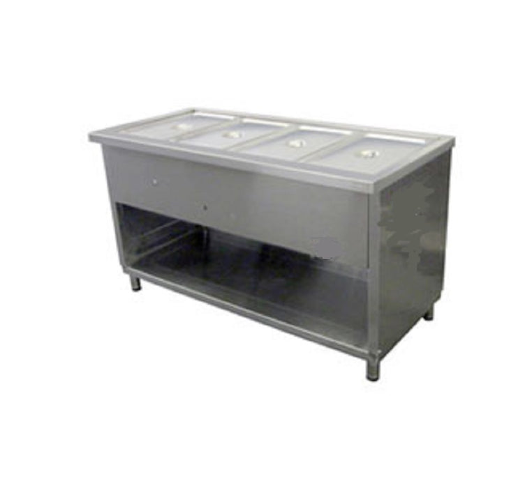 BARRA FRIA A HIELO A INOX 304 SIN DESLIZADOR NI REPISA CON CAPACIDAD PARA 3 INSERTOS ENTEROS MEDIDAS FRENTE 116 FONDO 76 ALTO 90 cm