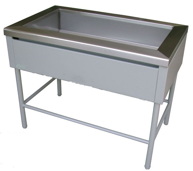 HIELERA ACERO INOX 304 SIN DESLIZADOR NI REPISA CAPACIDAD PARA 2 INSERTOS ENTEROS MEDIDAS FRENTE 86 FONDO 76 ALTO 90 cm