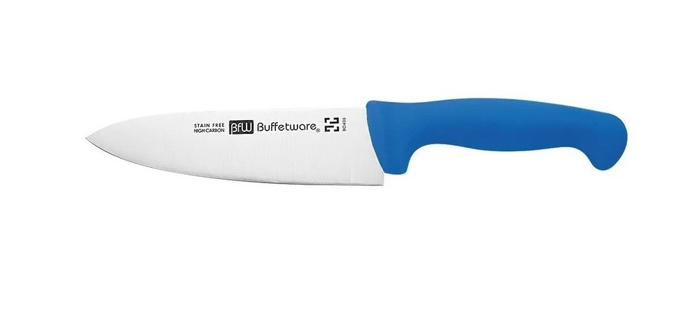 CUCHILLO CHEF 10 HOJA DE ACERO INOX MANGO AZUL