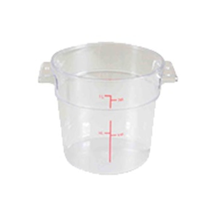 CONTENEDOR REDONDO 1 qt DE POLICARBONATO TRASPARENTE