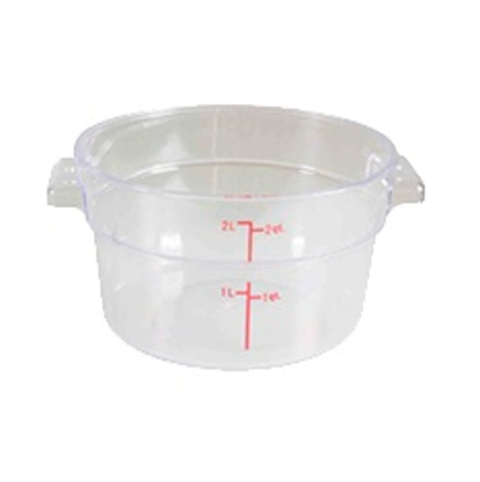 CONTENEDOR REDONDO 2 qt DE POLICARBONATO TRASPARENTE
