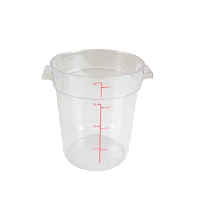 CONTENEDOR REDONDO 4 qt DE POLICARBONATO TRASPARENTE