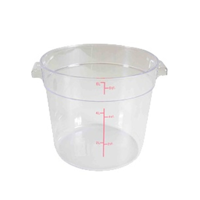 CONTENEDOR REDONDO 6 qt DE POLICARBONATO TRASPARENTE