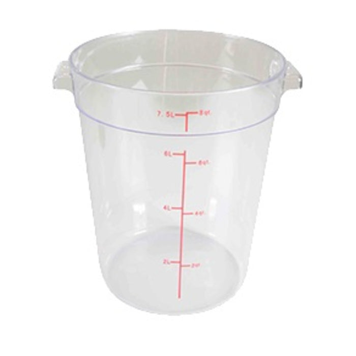 CONTENEDOR REDONDO 8 qt DE POLICARBONATO TRASPARENTE
