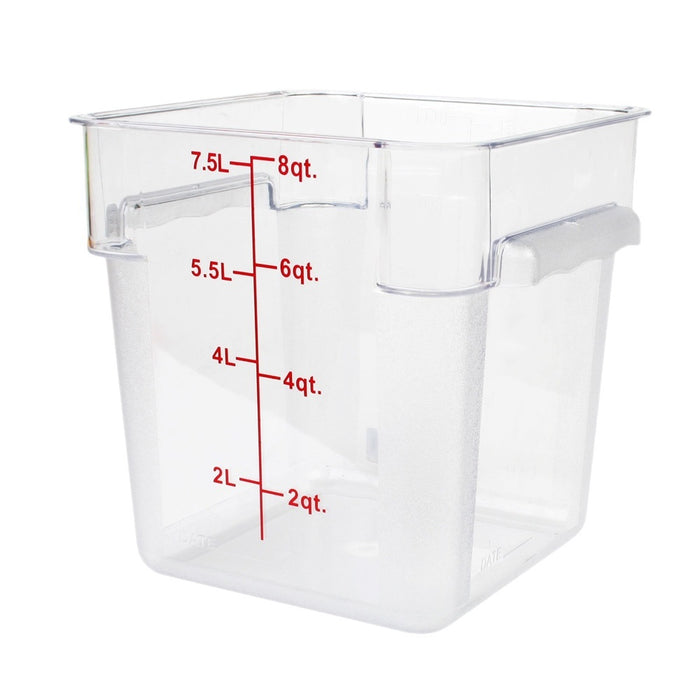 CONTENEDOR CUADRADO 8 qt DE POLICARBONATO TRASPARENTE