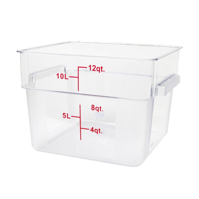 CONTENEDOR CUADRADO 12 qt DE POLICARBONATO TRASPARENTE