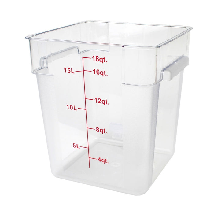 CONTENEDOR CUADRADO 18 qt DE POLICARBONATO TRASPARENTE