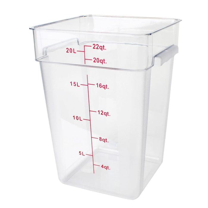 CONTENEDOR CUADRADO 22 qt DE POLICARBONATO TRASPARENTE
