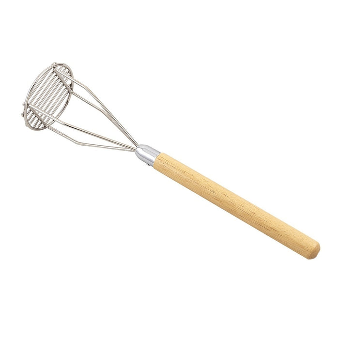 MACHACADOR DE PAPAS REDONDO 25 DE BASE ACERO INOX Y MANGO MADERA