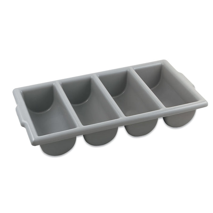 PORTA CUBIERTOS 4 COMPARTIMENTOS PLASTICO GRIS