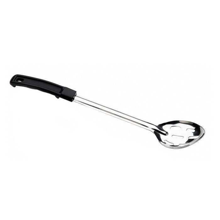 CUCHARA DE SERVICIO RANURADA 11 / 27.9 CM DE ACERO INOX MANGO NEGRO