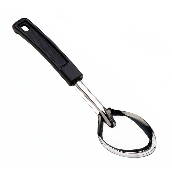 CUCHARA DE SERVICIO SOLIDA 15 / 38.1 CM DE ACERO INOX MANGO NEGRO