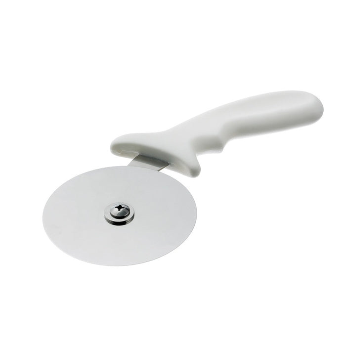 CORTADOR DE PIZZA 4 / 10.1 CM HOJA DE ACERO INOX MANGO NYLON BLANCO