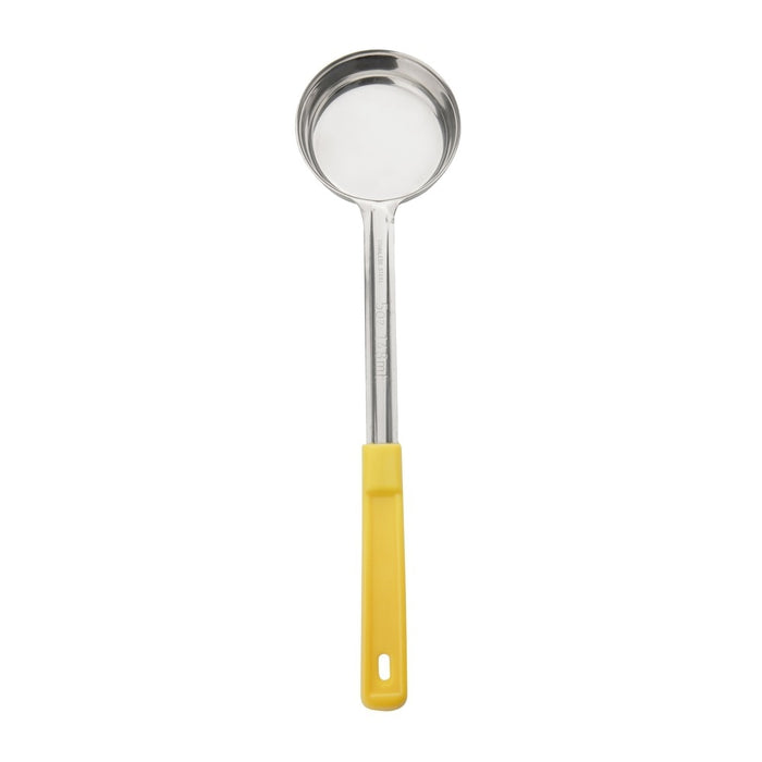 CUCHARA PORCIONADORA 5 OZ / 150 ML ACERO INOX MANGO AMARILLO