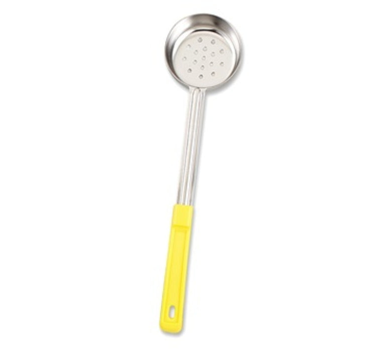 CUCHARA PORCIONADORA PERFORADA 5 OZ / 150 ML ACERO INOX MANGO AMARILLO