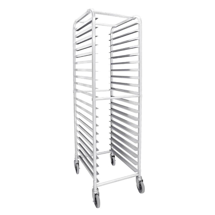 RACK PARA 24 CHAROLAS ACERO INOX 304 MEDIDAS FRENTE 90 FONDO 65 ALTO 180 cm