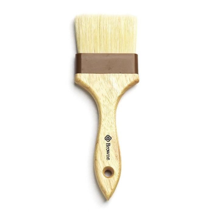 BROCHA PASTELERIA PLANA 3 / 7.6 CM BANDA PLASTICO CERDA NATURAL