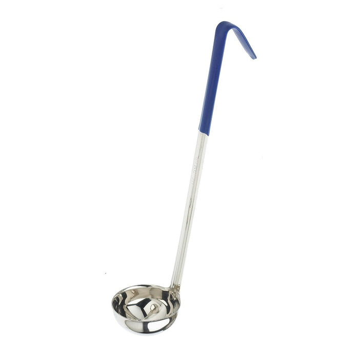 CUCHARON DE SERVIR 2 OZ / 59 ML DE ACERO INOX MANGO AZUL