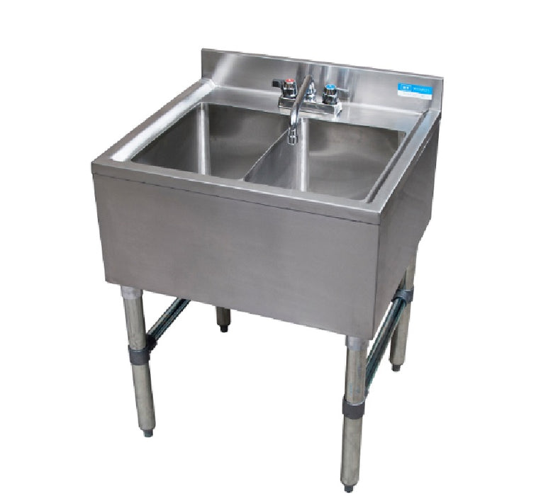 FREGADERO PARA CRISTALERIA 2 TARJA ACERO INOX 304 MEDIDAS FRENTE 290 FONDO 60 ALTO 75 cm