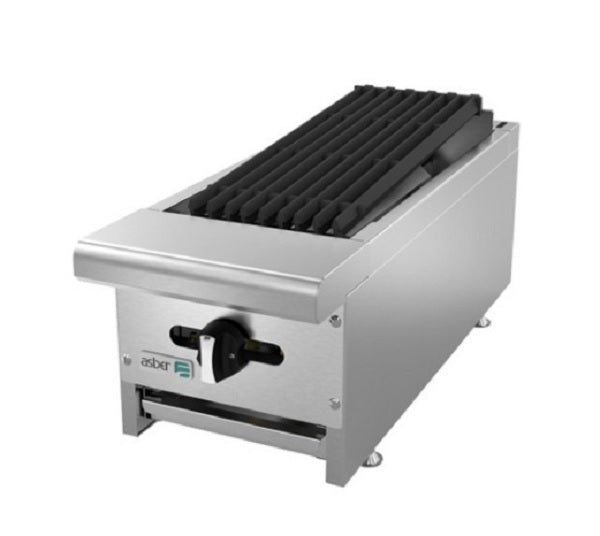 ASADOR DE MESA, DE 12 PULGAS CON SERCHA PERIMETRAL ,PIEDRA VOLCANICA, A GAS, RESTAURANT LINE MOD AECRB-12