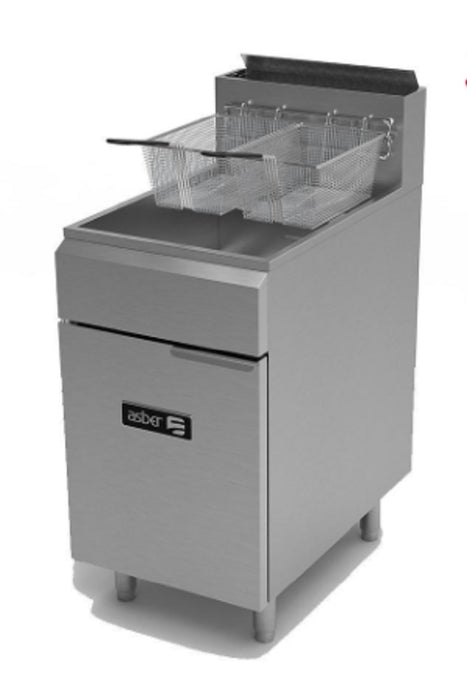 FREIDORA DE 1 TINA, 4 QUEMADORES, 75 LBS DE CAPACIDAD, FULL INOX, A GAS, RESTAURANT LINE MOD AEF-75-S