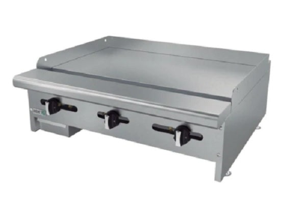 PLANCHA DE MESA, DE 36 PULGADAS, CON PLACA DE 3/4 PULGADAS, A GAS, RESTAURANT LINE MOD AEMG-36-H