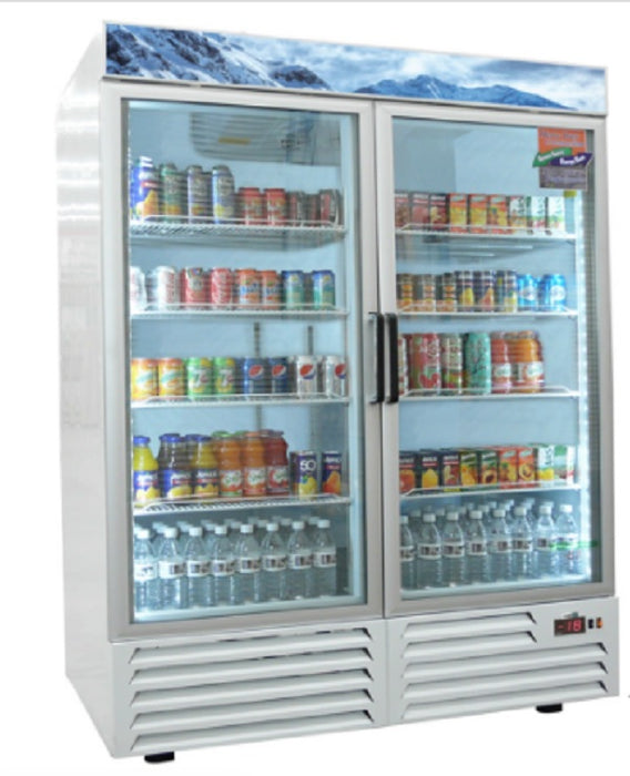 CONGELADOR VERTICAL, 2 PUERTAS DE CRISTAL, 37 PIES, R-290, MERCHANDISER LINE MOD AFMD-37 HC