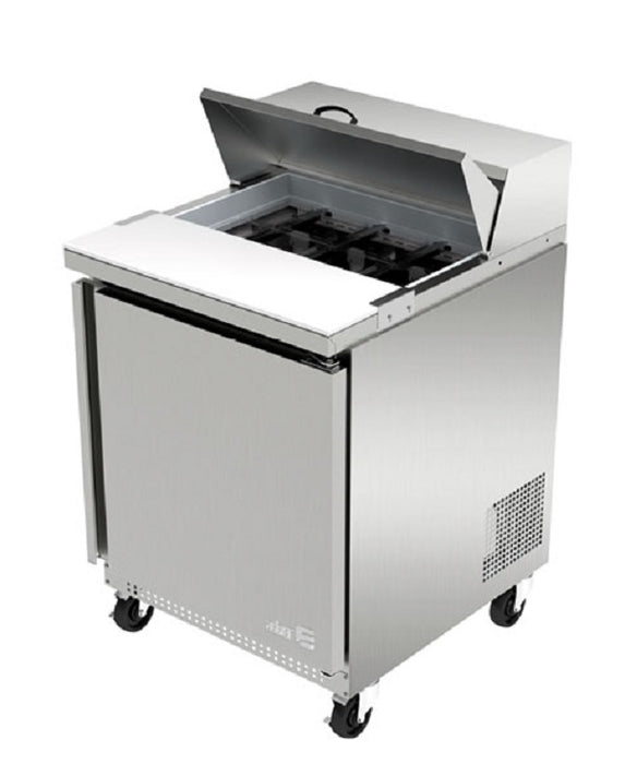 MESA DE PREPARACION PARA SANWICHES Y ENSALADAS, 2 PUERTAS SOLIDA, 24 PULGADAS,MEGA TOP, R290 MOD APTM-27-12 HC