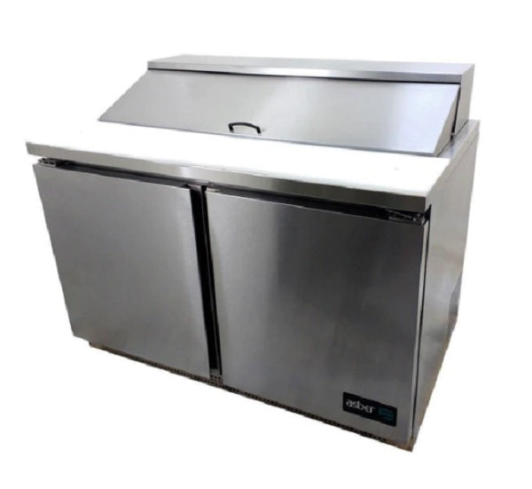 MESA DE PREPARACION PARA SANWICHES Y ENSALADAS, 2 PUERTAS SOLIDA, 48 PULGADAS, R290 MOD APTS-48-12-M HC