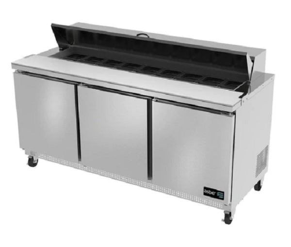 MESA DE PREPARACION PARA SANWICHES Y ENSALADAS, 2 PUERTAS SOLIDA, 72 PULGADAS, R290 MOD APTS-72-18 HC
