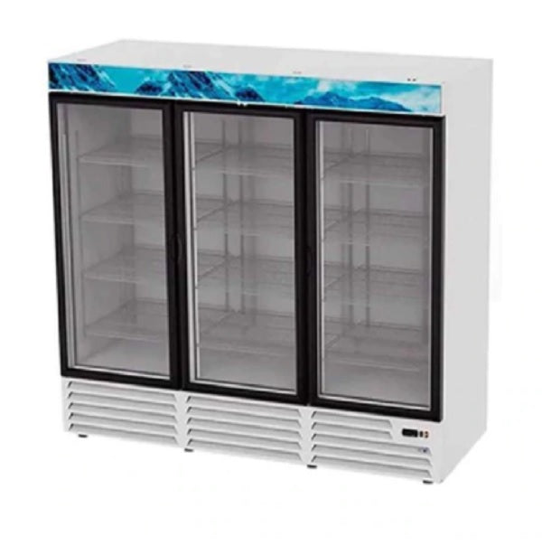 REFRIGERADOR VERTICAL, 3 PUERTAS CRISTAL, CON DISPLAY, 72 PIES, R-290, MERCHANDISER MOD ARMD-72 HC