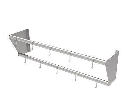 GARABATO PARA OLLAS GANCHOS MOVILES TUBO ACERO INOX 304 MEDIDAS FRENTE 180 FONDO 30 cm