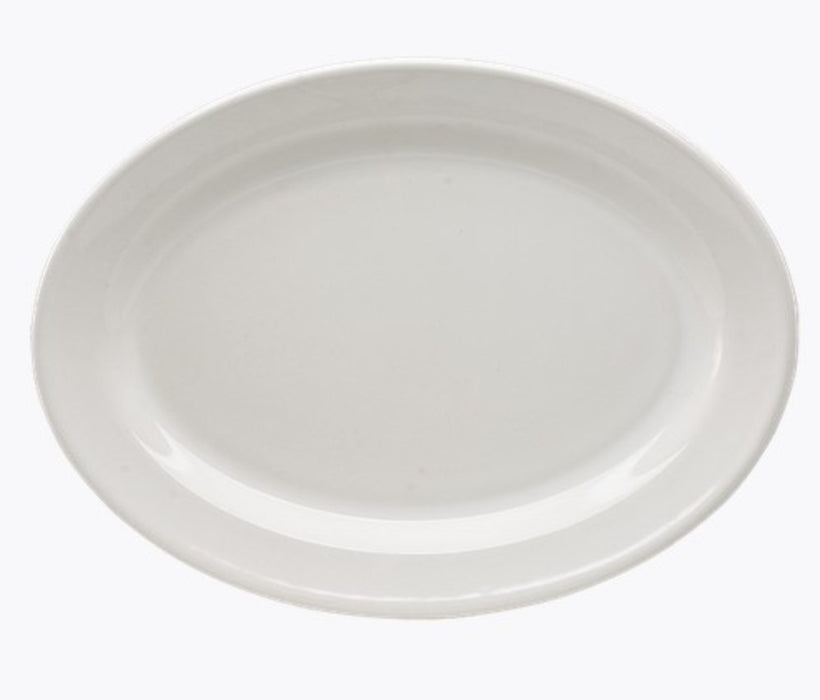 PLATO OVALADO 27cm LINEA BLANCO GLACIAL CAJA 18pz
