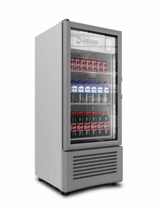 REFRIGERADOR VERTICAL 1 PUERTA DE CRISTAL 9 PIES