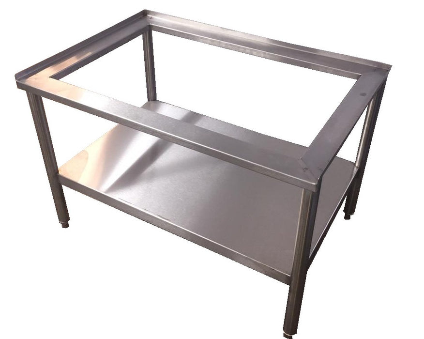 BASE DE ACERO INOX 304 CON ENTREPANO SIN RUEDAS MEDIDAS FRENTE 31 FONDO 61 ALTO 59 cm