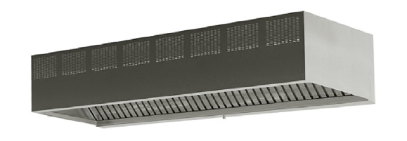 CAMPANA EN ISLA DE EXTRACCION E INYECCION ACERO INOX 430 MEDIDAS RENTE 210 FONDO 90 ALTO 50 cm