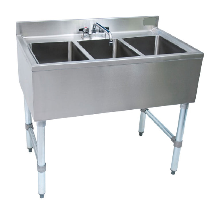 FREGADERO PARA CRISTALERIA 3 TARJA ACERO INOX 304 MEDIDAS FRENTE 250 FONDO 60 ALTO 75 cm