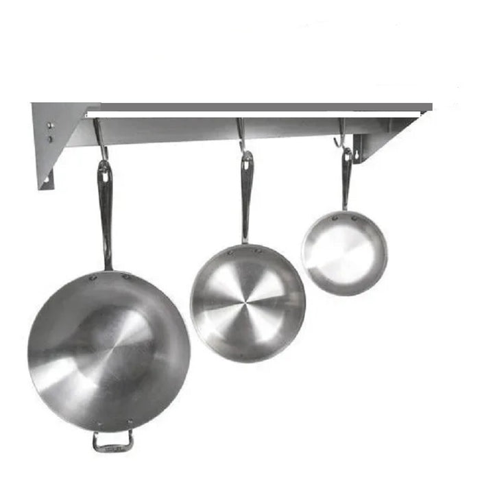GARABATO PARA OLLAS GANCHOS FIJOS SOLERA ACERO INOX 304 MEDIDAS FRENTE 180 FONDO 30 cm