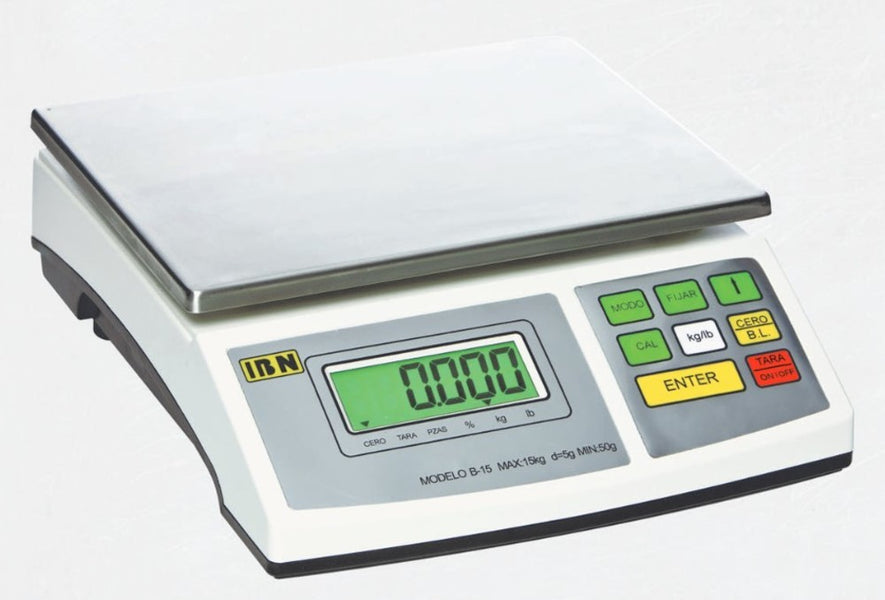 BASCULA ELECTRONICA PORCIONADORA 15 kg DIVISION MINIMA g — Cavimex