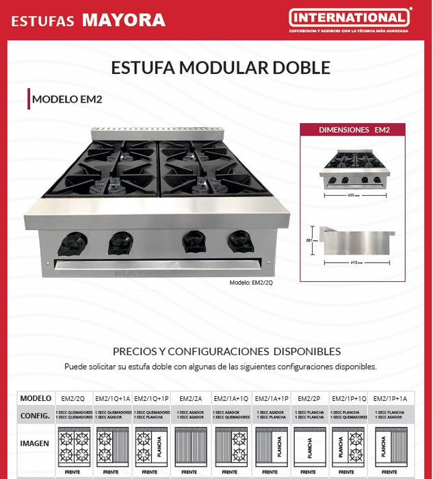 PLANCHA DE MESA Y ASADOR FRENTE 60 CM MAY-EM2-1P-1A